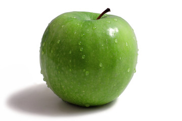 green apple on a white background