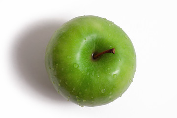green apple on a white background