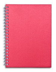 red notebook isolated on white background