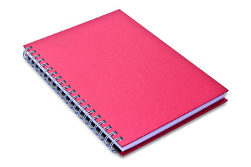 red notebook isolated on white background