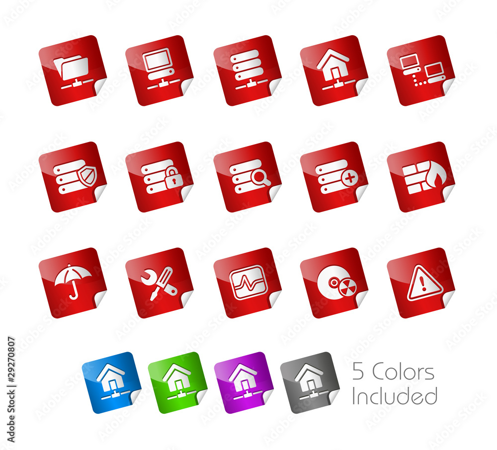 Poster network & server / it includes 5 colors in different layers