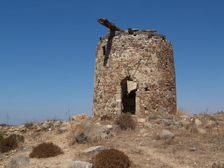 Typical old torso of greece windmill