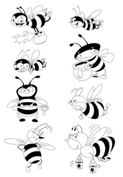 bees outlined