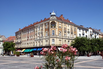 Das Zentrum von Szombathely in Ungarn