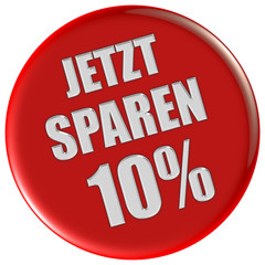 Button rot rund JETZT SPAREN 10%