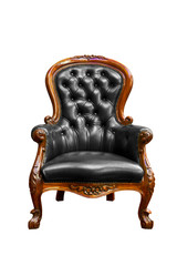 luxury black leather armchair isolated