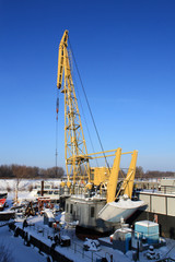 Fototapeta premium River Harbor in winter