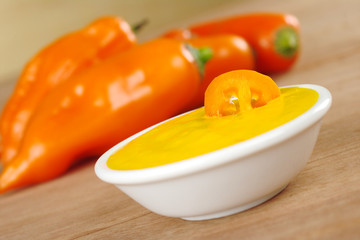 Hot salsa made of the Peruvian aji