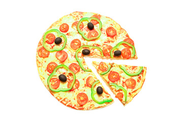 pizza  isolated on white background