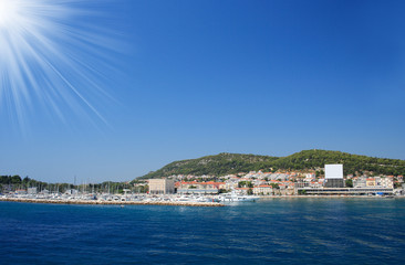 The blue sky and sea in croatia