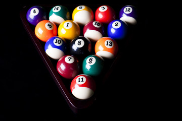 Billiard balls isolate on black