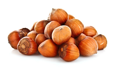 Hazelnuts Isolated on White Background