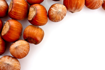 Obraz premium Hazelnuts Isolated on White Background