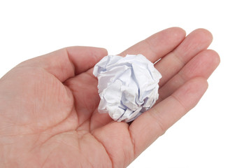 Waste paper in hand