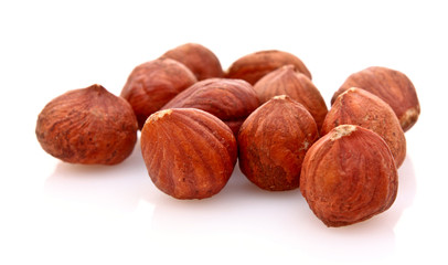 Hazelnuts Isolated on White Background