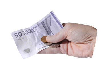 Hand showes money