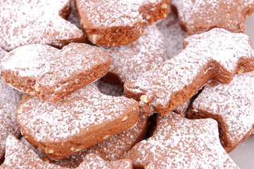 Christmas chocolate cookie, isolated on white background