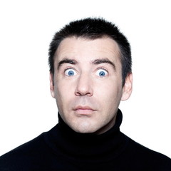 Obraz premium caucasian man stun surprised startle portrait
