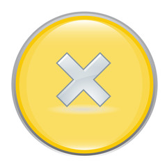 yellow glossy delete icon