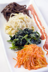 Korean barbecue dinner side dishes  vegetables