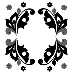 Vintage monochrome floral design