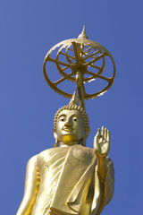 This is Gold Buddha statue in Temple Thailand