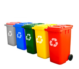 Colorful Recycle Bins Isolated