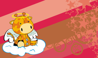 giraffe  angel cartoon  background