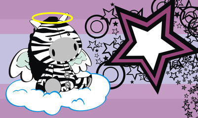 zebra angel cartoon background