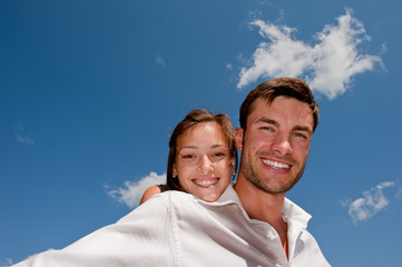 Obraz premium Enamoured young guy and the girl