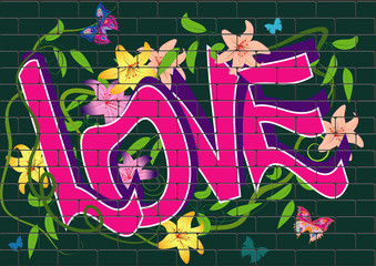 vector illustration with graffiti