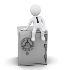 3D man with safe