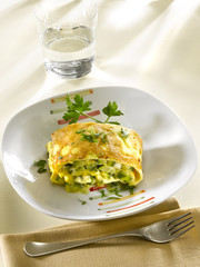 tarte farcie à la courgette et à la mozzarelle