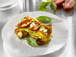 lasagne au pesto et tomate fraîches