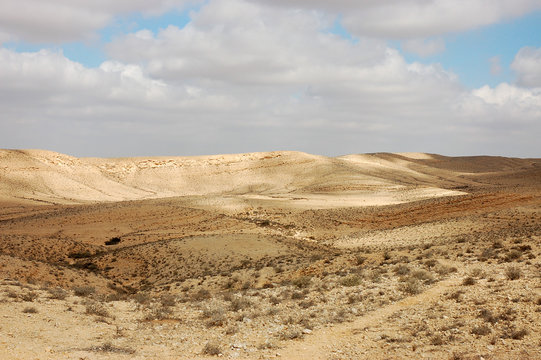 Scenic view on Negev desert in winter, Israel.