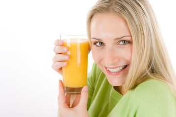Healthy lifestyle - woman with orange juice
