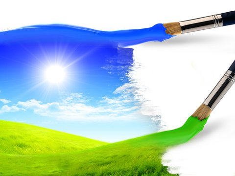 summer nature picture with a brush