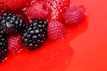 berry mixed pile in syrup