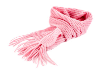 Pink scarf on a white background