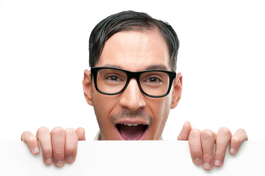 Surprised happy nerd