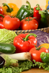 Composition with variety of raw vegetables