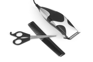 Electrical trimmer, scissors and hair comb