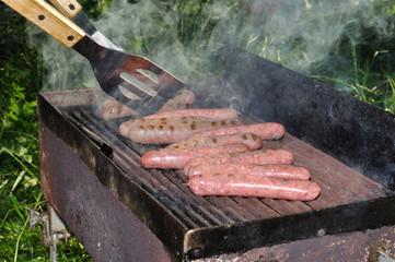 Barbecue and sausages