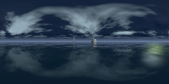 Panoramabild mit Leuchttürmen - 360-view
