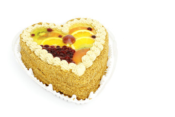 Pie with fruit for a holiday the Valentine's Day
