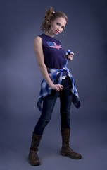 Portrait of young attractive girl.