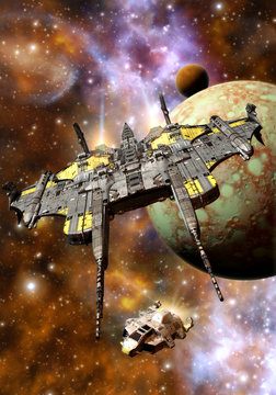 spaceship and space pirates