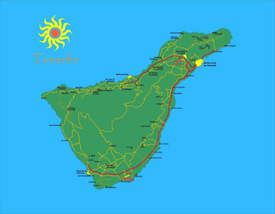 Tenerife island map © bogdanserban