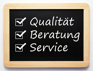 Qualität / Beratung / Service - Business Konzept