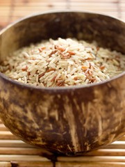 bowl of unpolished rice